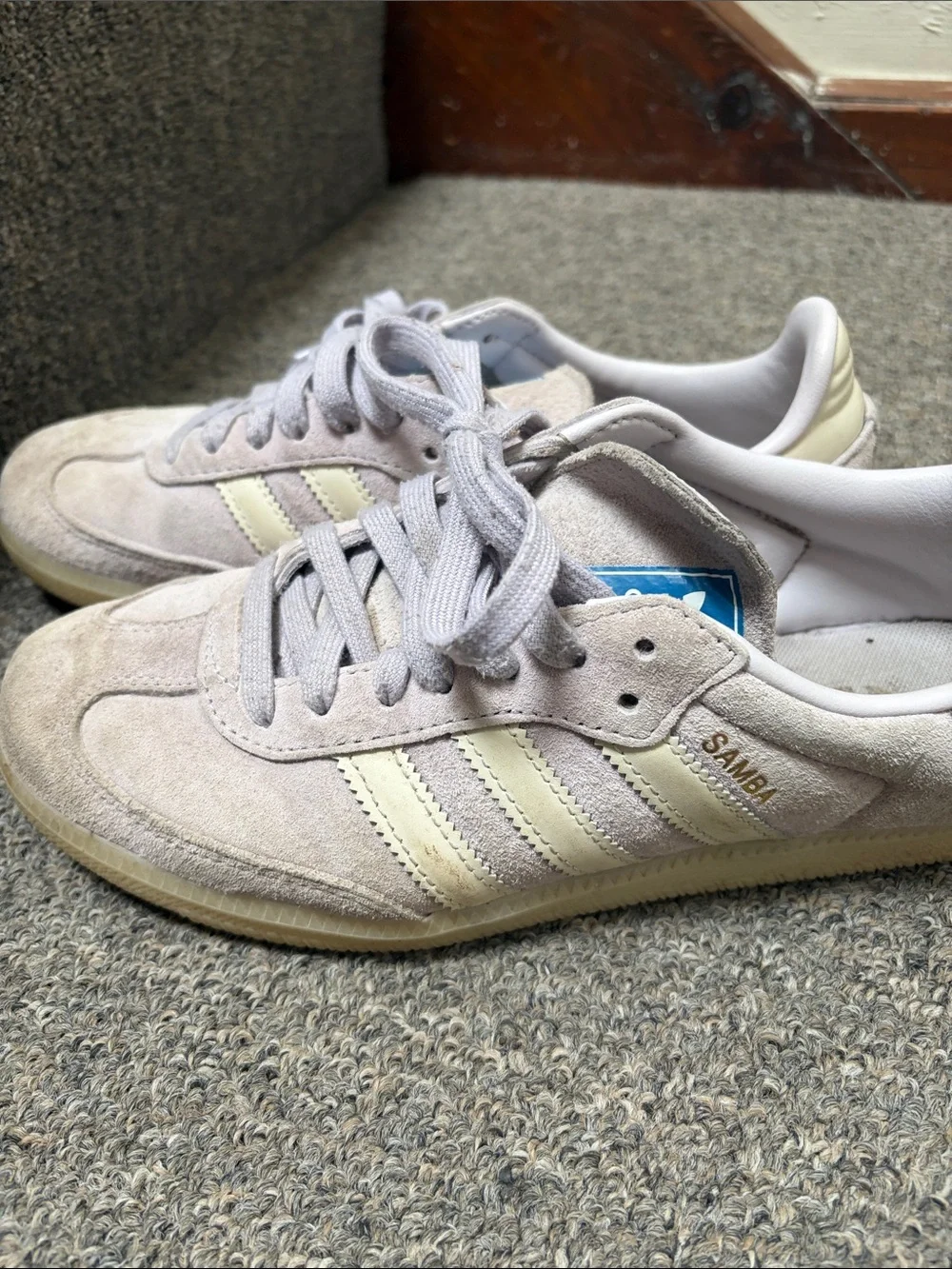 adidas women's suede Sambas in lilac light purple